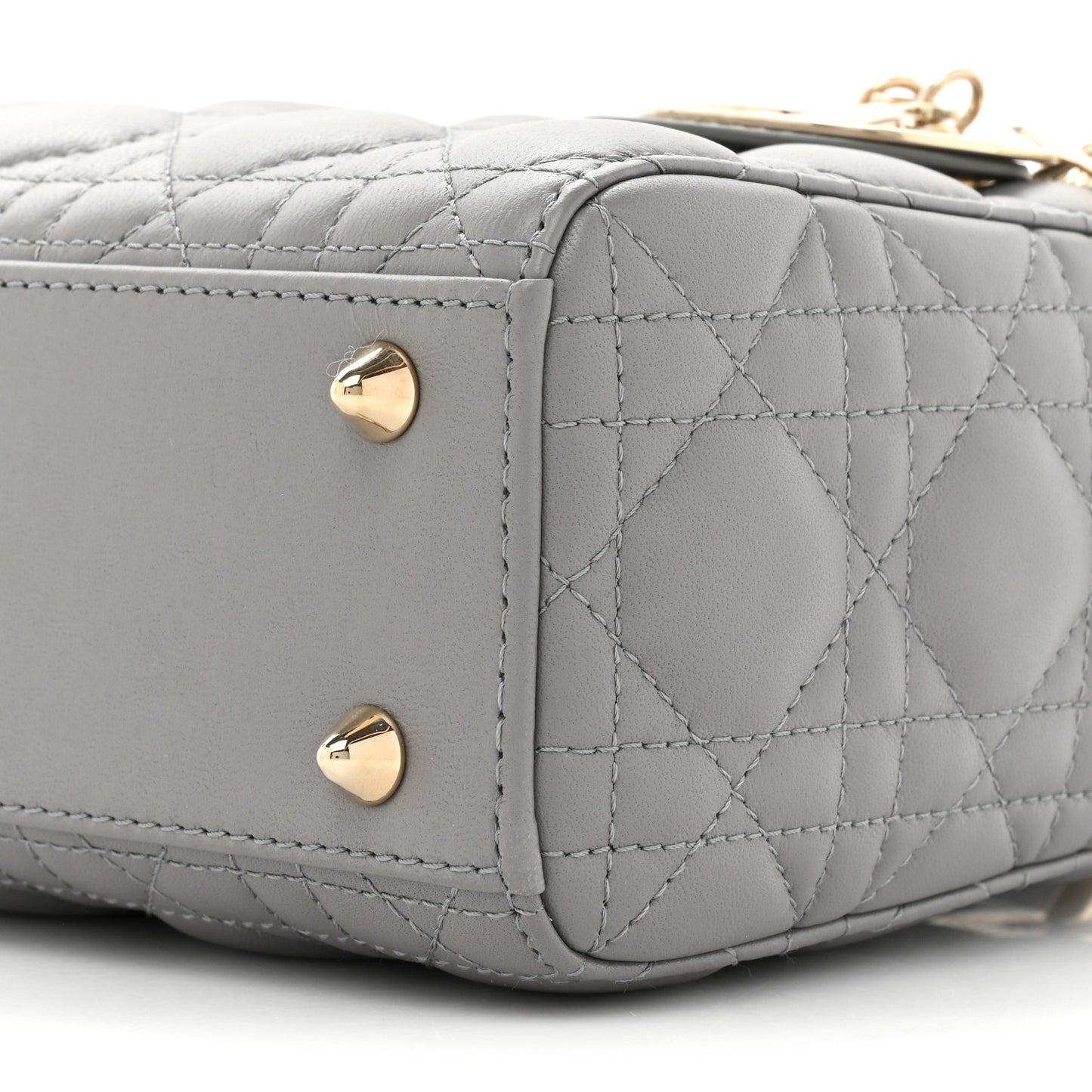 Lambskin Cannage Small My ABCDior Lady Dior Grey