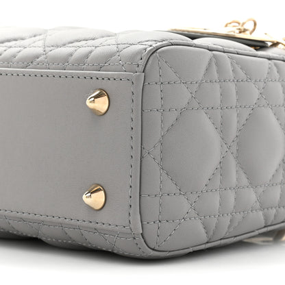 Christian Dior Lambskin Cannage Small My ABCDior Lady Dior Grey 8 of 9