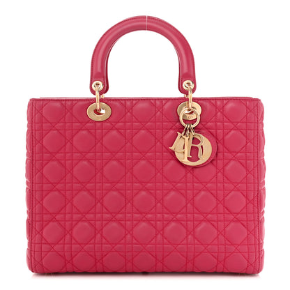 Christian Dior Lambskin Cannage Large Lady Dior Pink 1 of 10