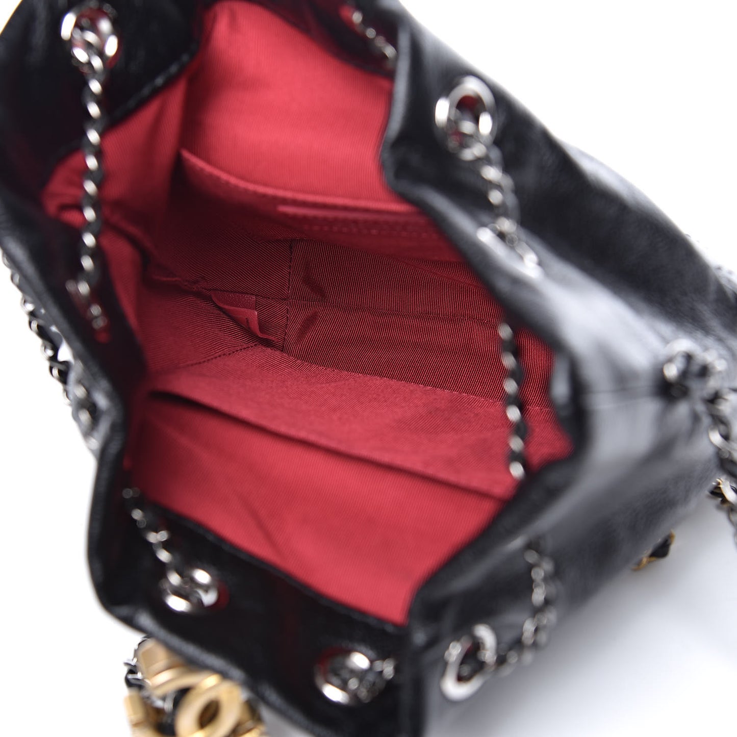 Calfskin Quilted Small Gabrielle Bucket Black