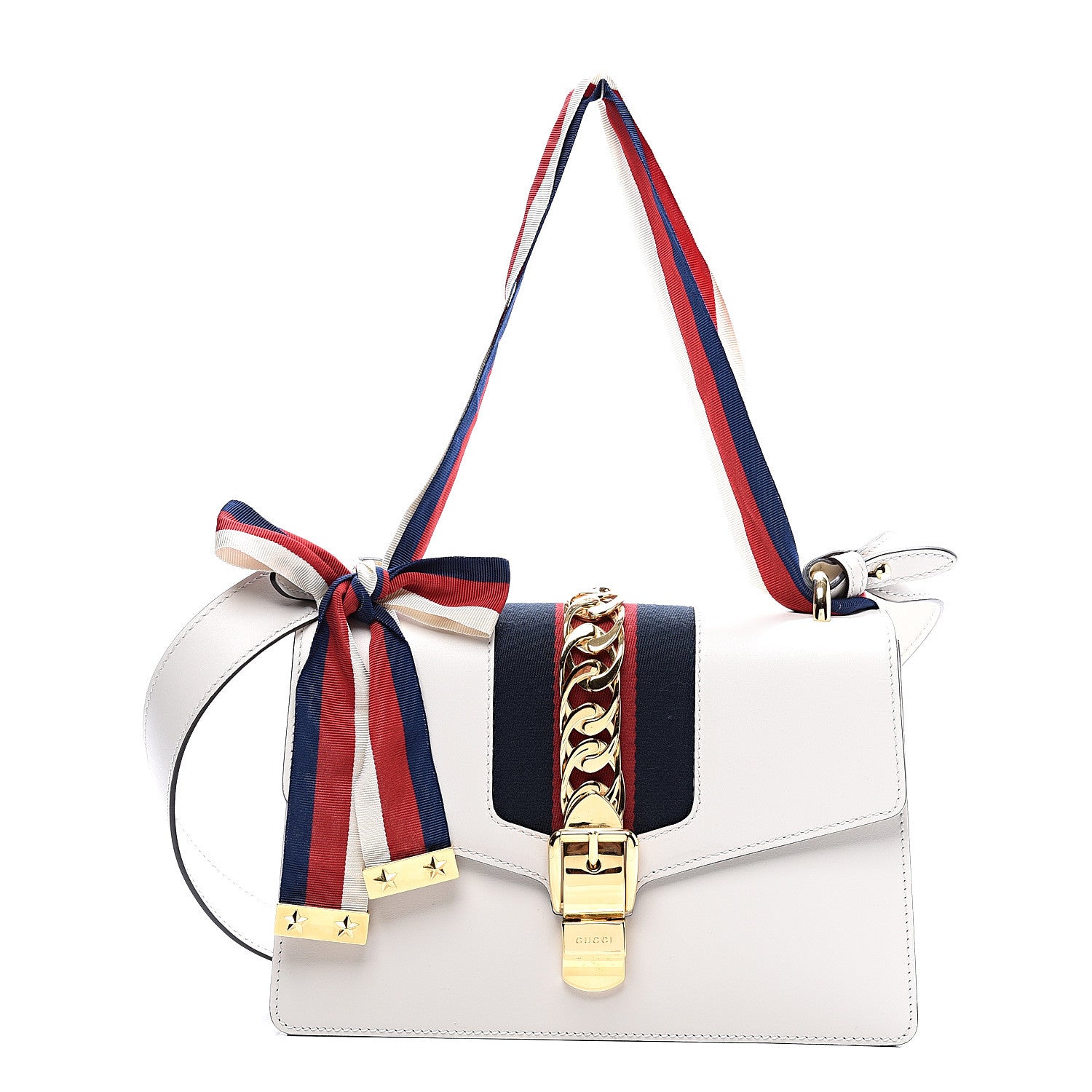 Gucci Calfskin Small Sylvie Shoulder Bag Off White 1 of 11