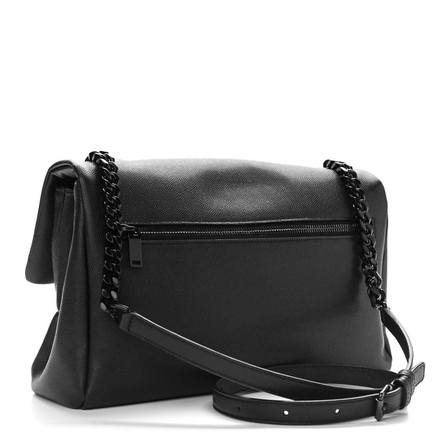 Grain De Poudre Medium West Hollywood Monogram Fold-Over Black
