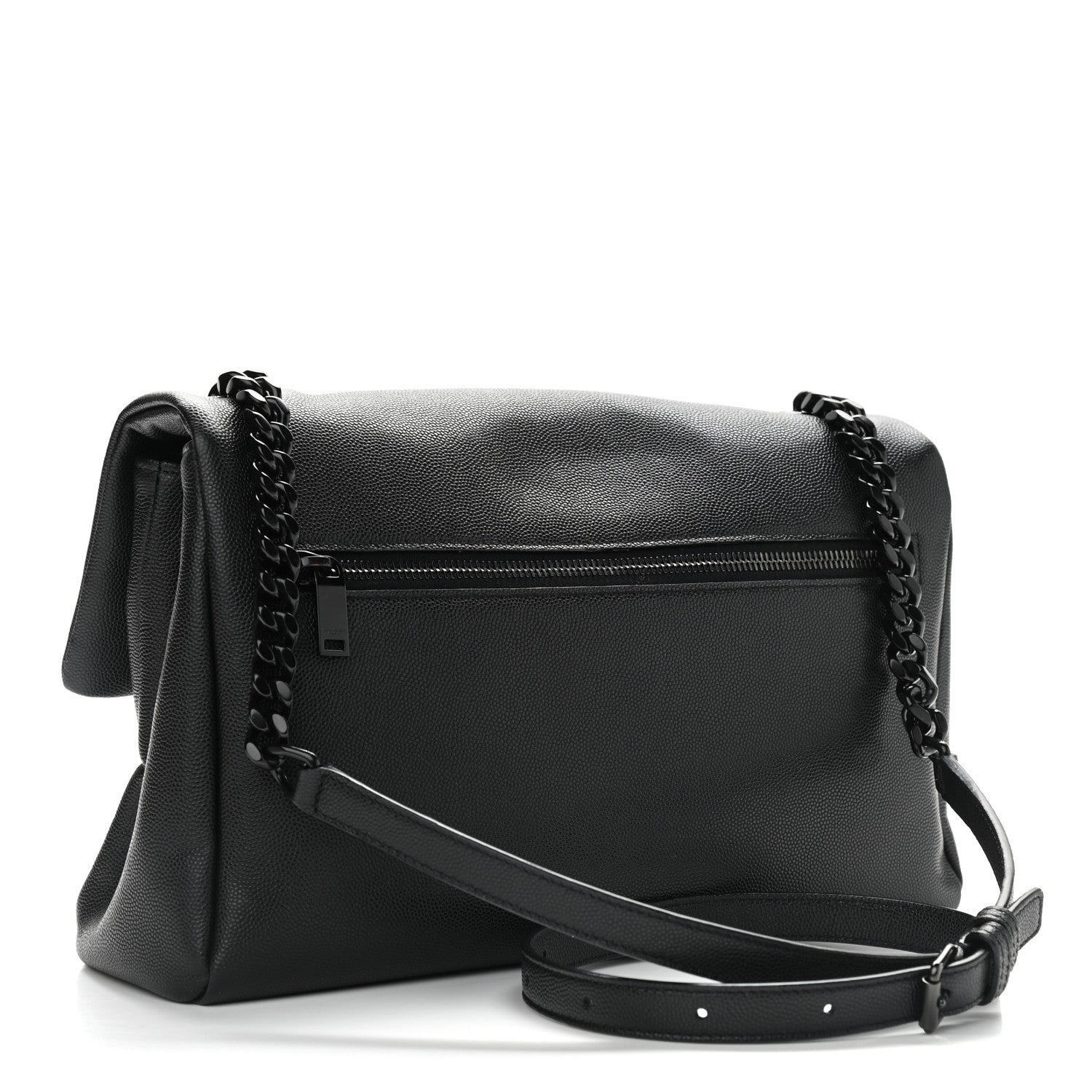 Saint Laurent Grain De Poudre Medium West Hollywood Monogram Fold-Over Black 3 of 12