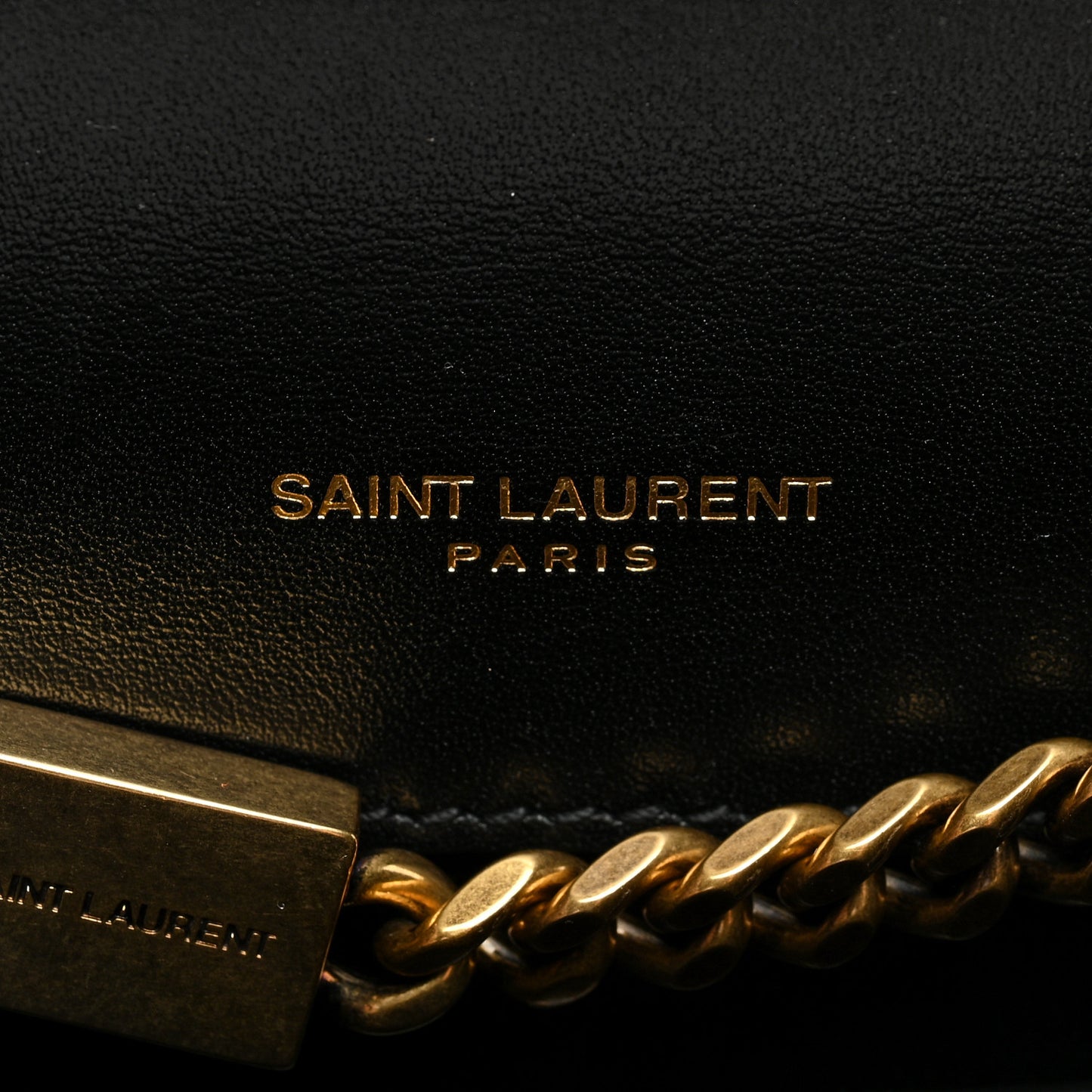 Nappa Patent Calfskin Two-Toned Small Monogram Kate Satchel Alabastro Black