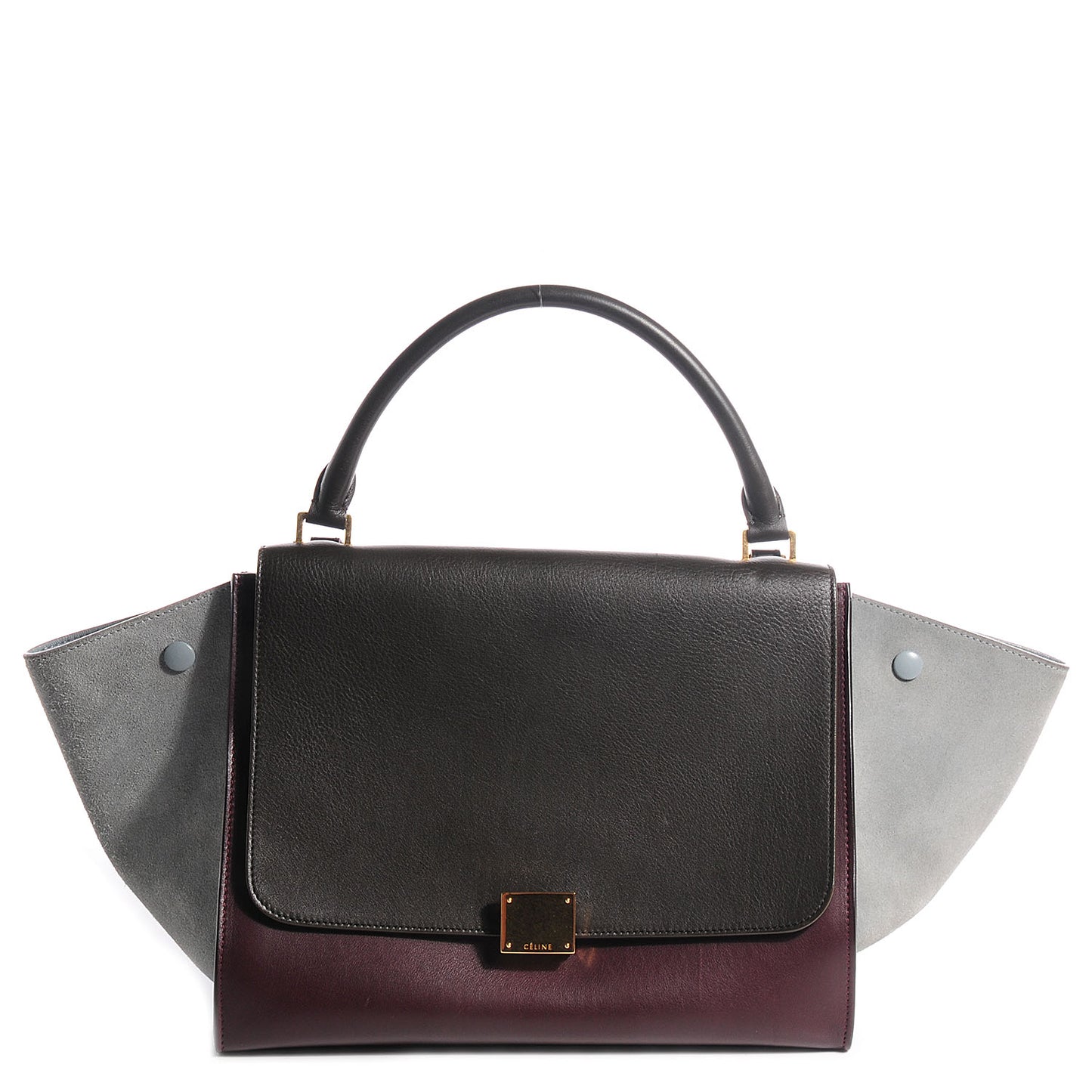 Calfskin Suede Medium Trapeze Grey