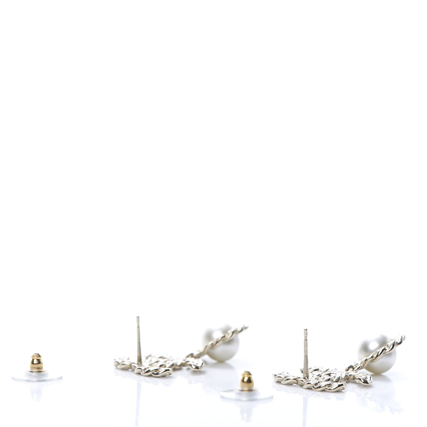 Crystal Pearl Pearls Coronation CC Drop Earrings Gold