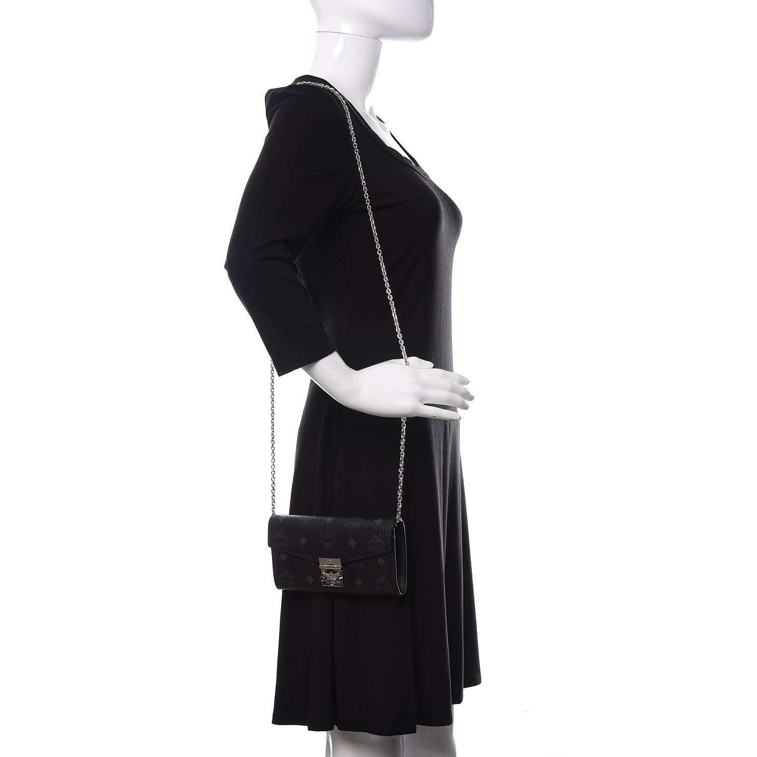 MCM Visetos Large Patricia Wallet On Chain Black 2 of 10