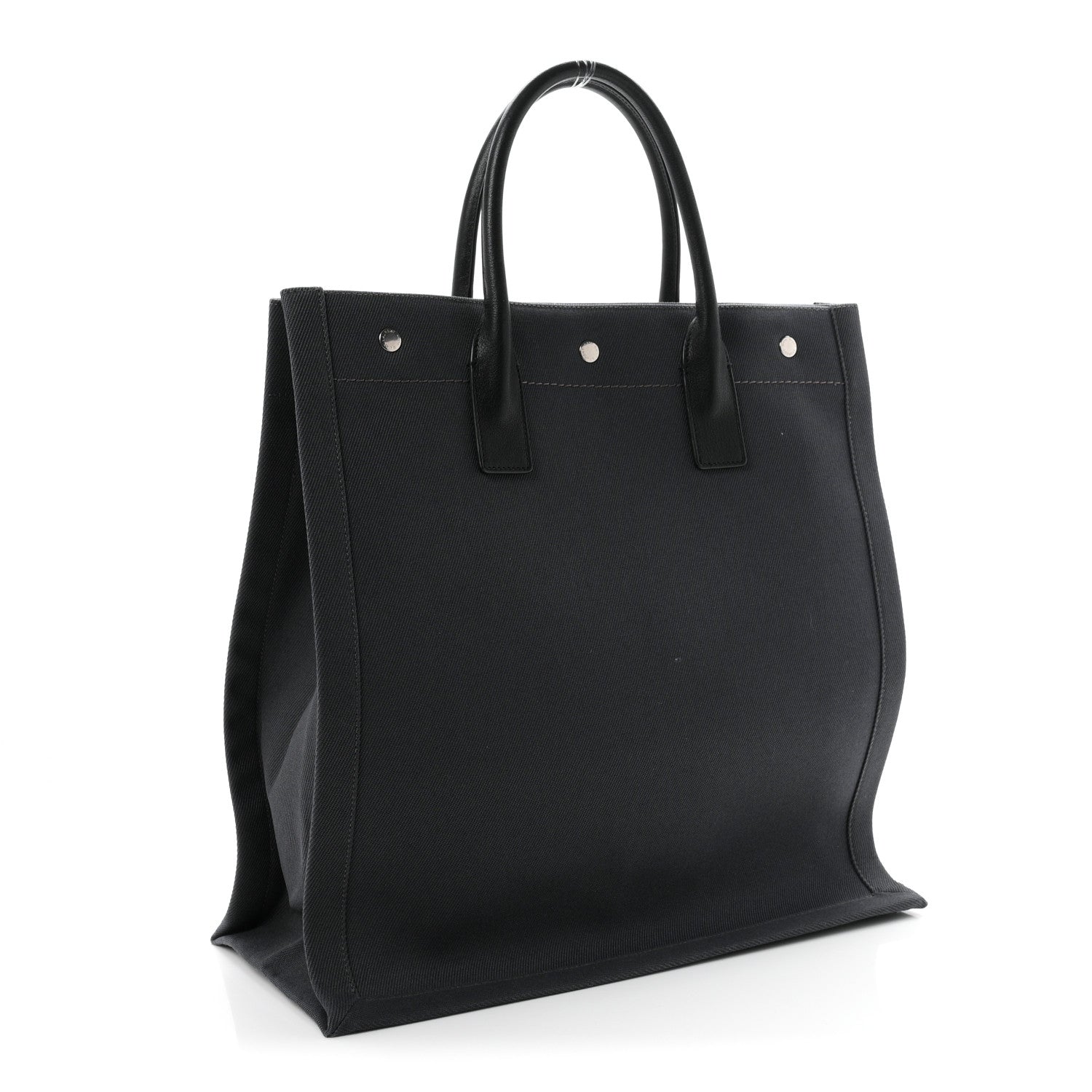 Saint Laurent Linen Calfskin Rive Gauche North South Tote Grey