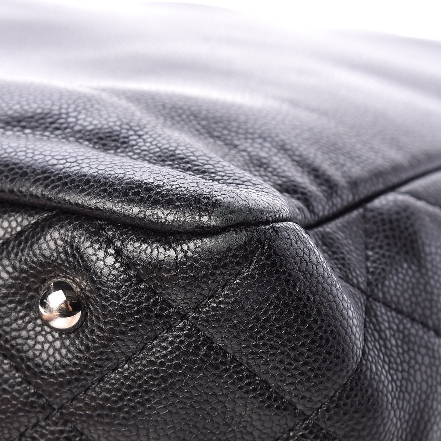 Soft Caviar Large Timeless CC Shopping Tote Black