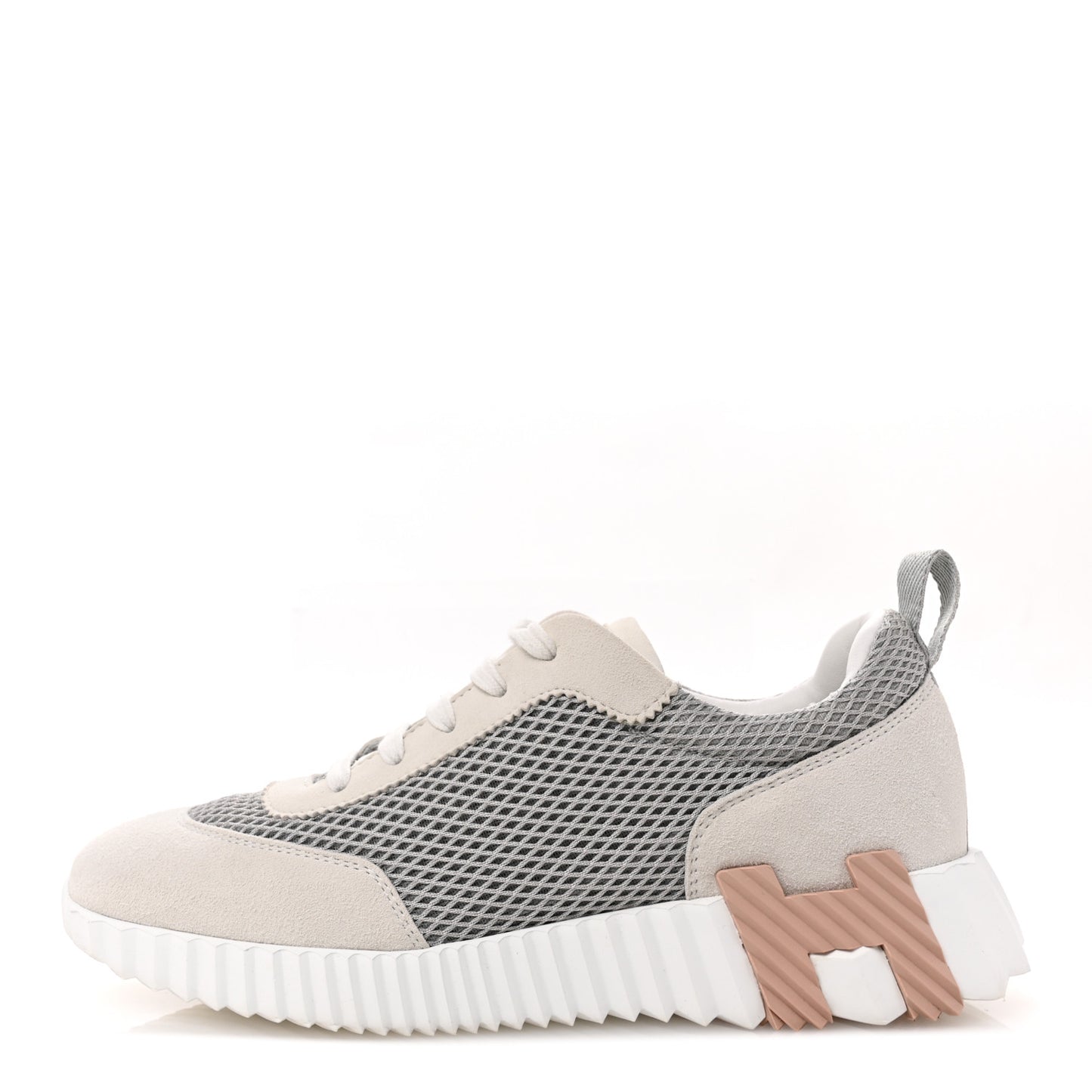 Air Mesh Suede Goatskin Bouncing Sneakers 38 Gris Lulea White