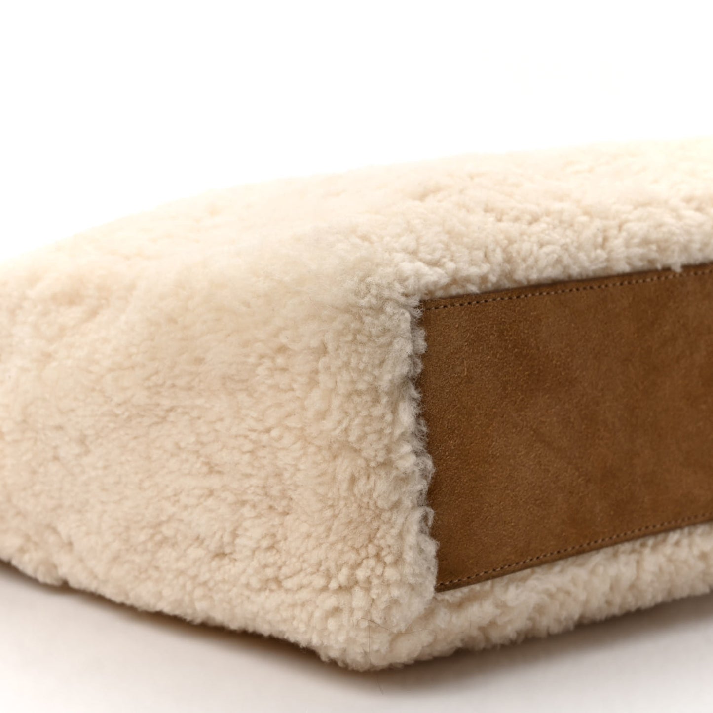 X UGG Suede Shearling Medium Shopping Bag Natural