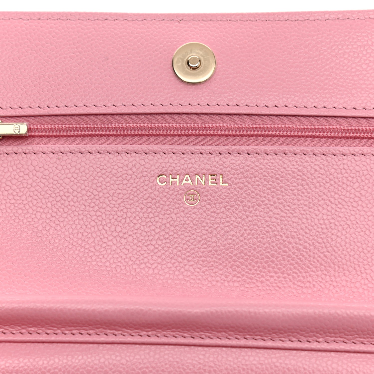 Chanel Caviar Quilted Chain CC Wallet On Chain WOC Pink 6 of 10