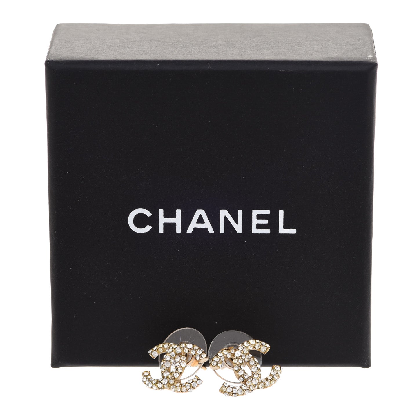 Crystal Timeless CC Earrings Light Gold