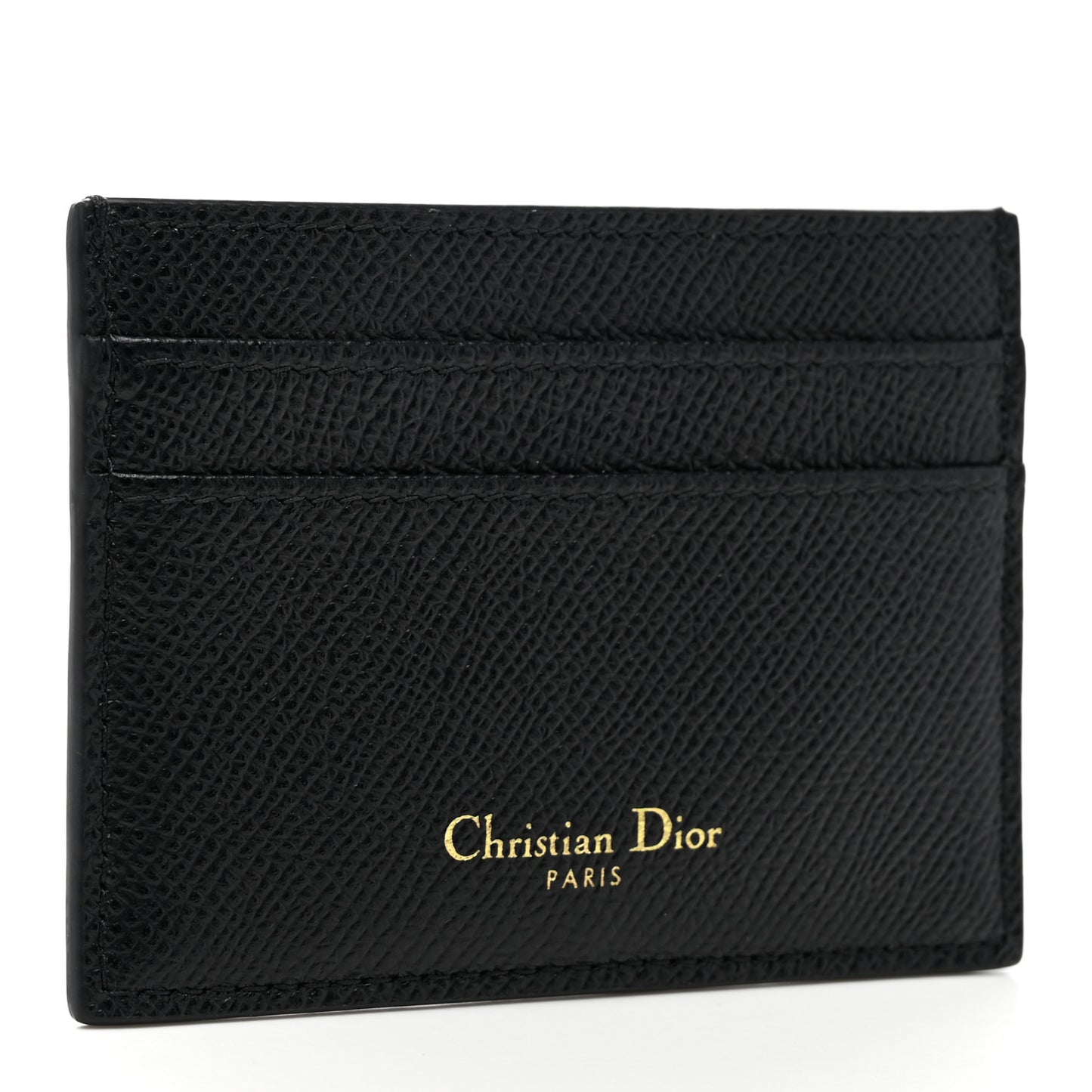Grained Calfskin 30 Montaigne Card Holder Black