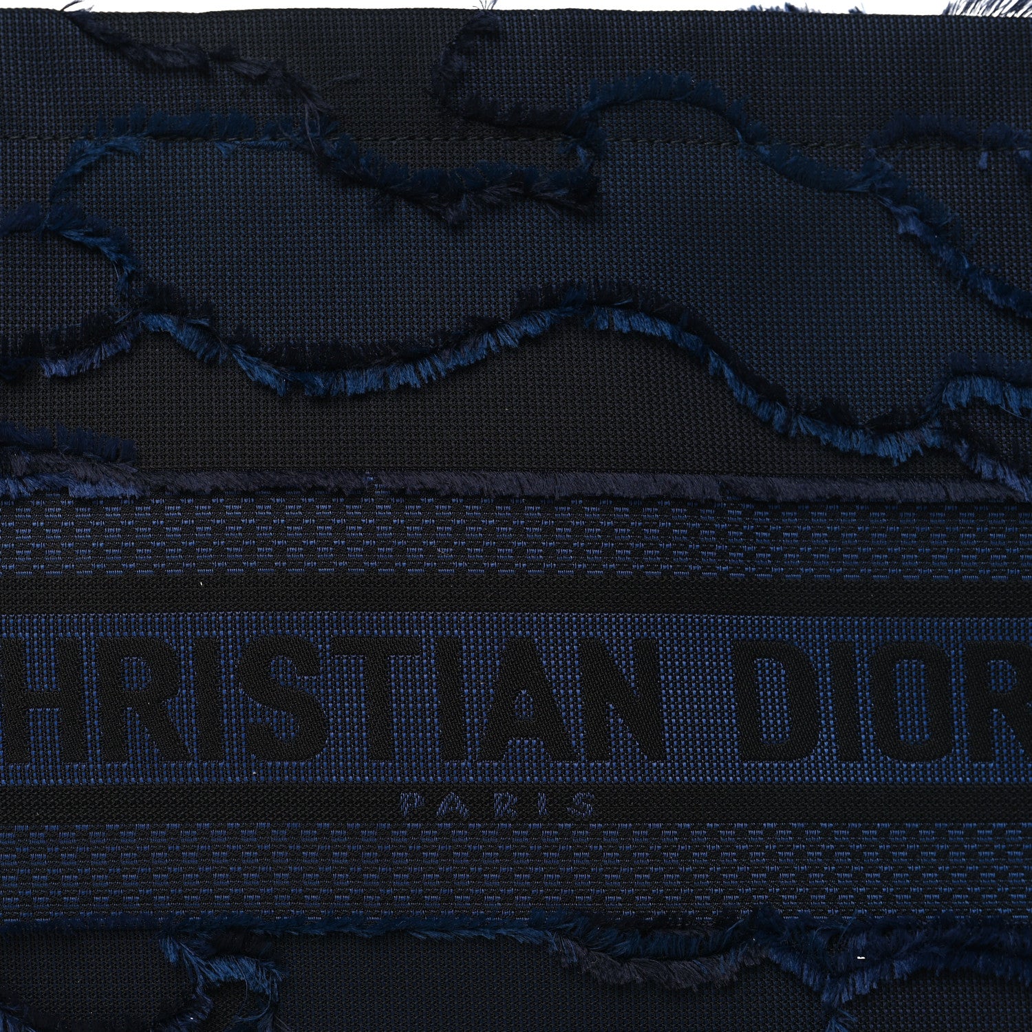 Christian Dior Canvas Embroidered Camouflage Medium Diordouble Zip Pouch Blue 8 of 8