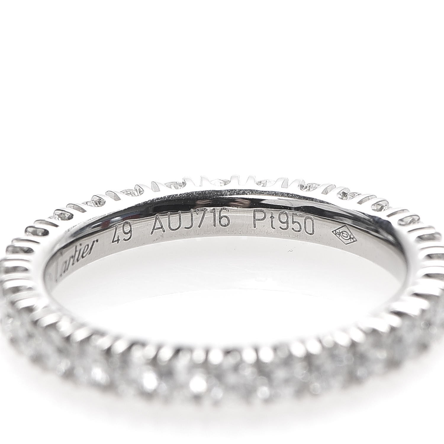 Cartier Platinum Diamond .98ct Eternity Ring 49 4.75 4 of 8