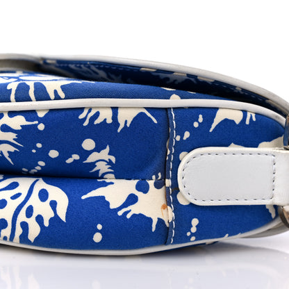 Christian Dior Canvas Hibiscus Surf Chick Saddle Bag Blue White 12 of 16