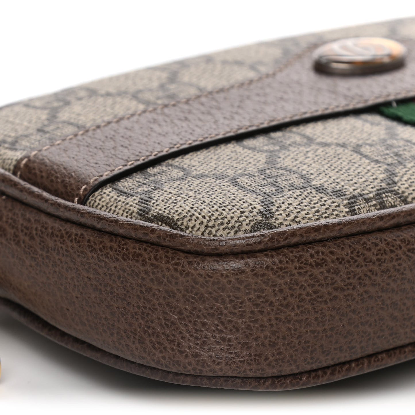 GG Supreme Monogram Web Ophidia Belted iPhone Case 95 38 Dark Brown