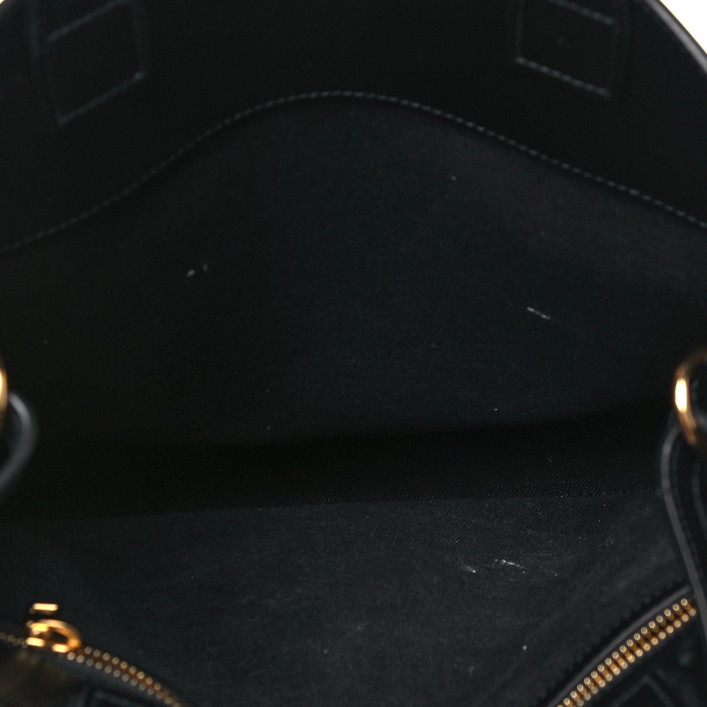 Canvas Calfskin Small Vertical Cabas Black