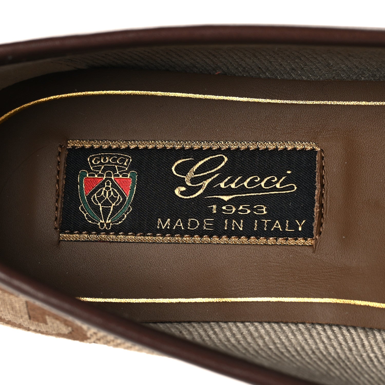 Gucci Monogram Jumbo GG Malaga Kid Horsebit Womens Jordaan Loafers 36.5 Camel Ebony New Acero Beige 8 of 9
