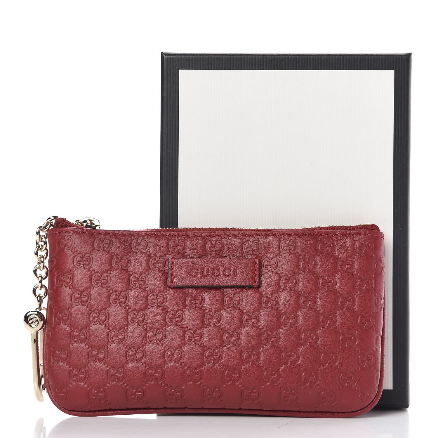 Gucci Microguccissima Key Ring Coin Case Hibiscus Red 8 of 8