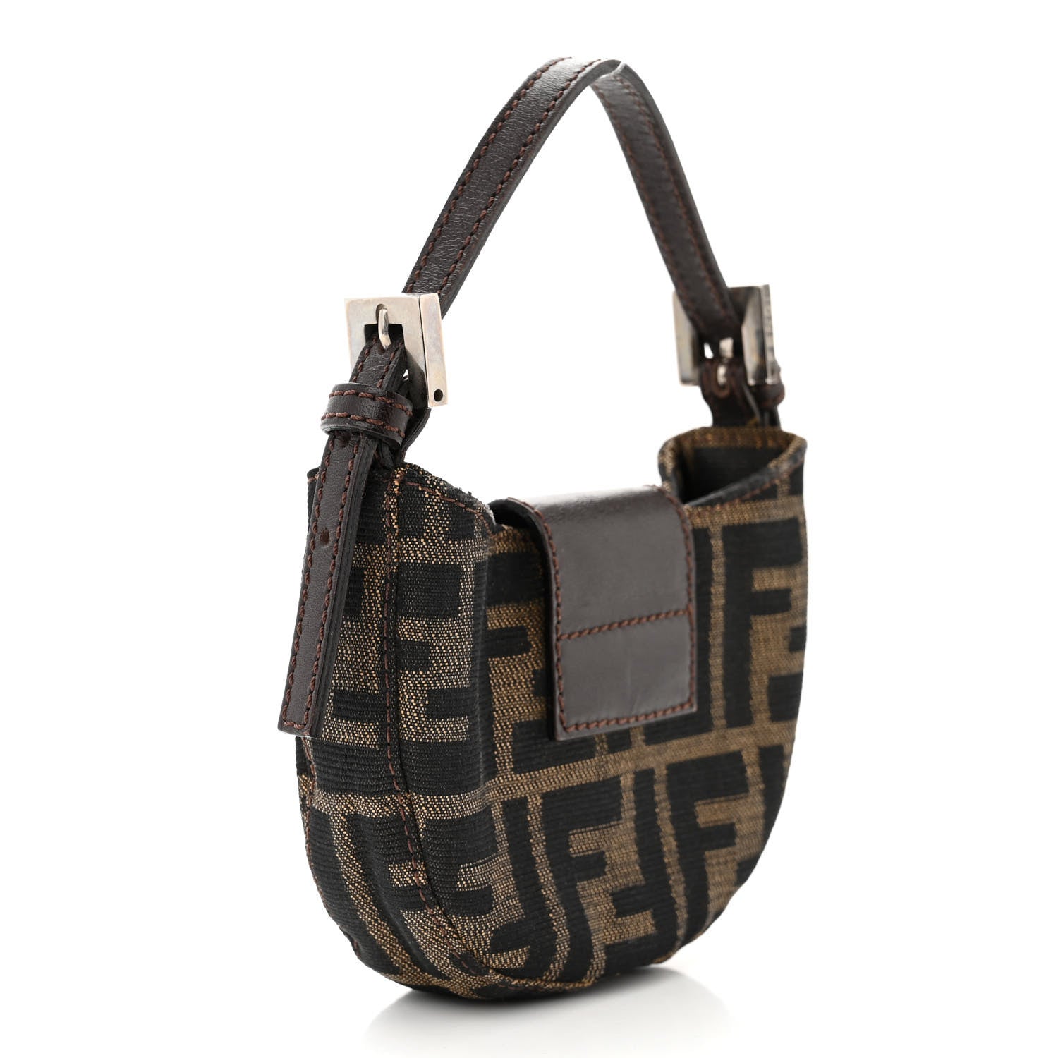 Fendi Zucca Mini Half Moon Baguette Tobacco 3 of 9