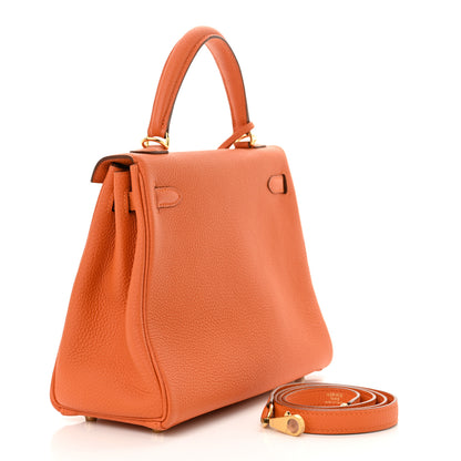 Hermes Togo Kelly Retourne 25 Orange 3 of 12