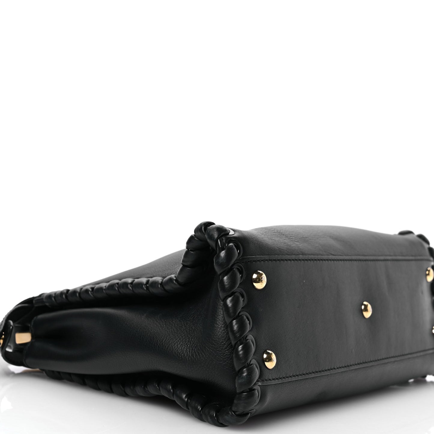 Vitello Seta Lace Up Medium Peekaboo Iconic Satchel Black