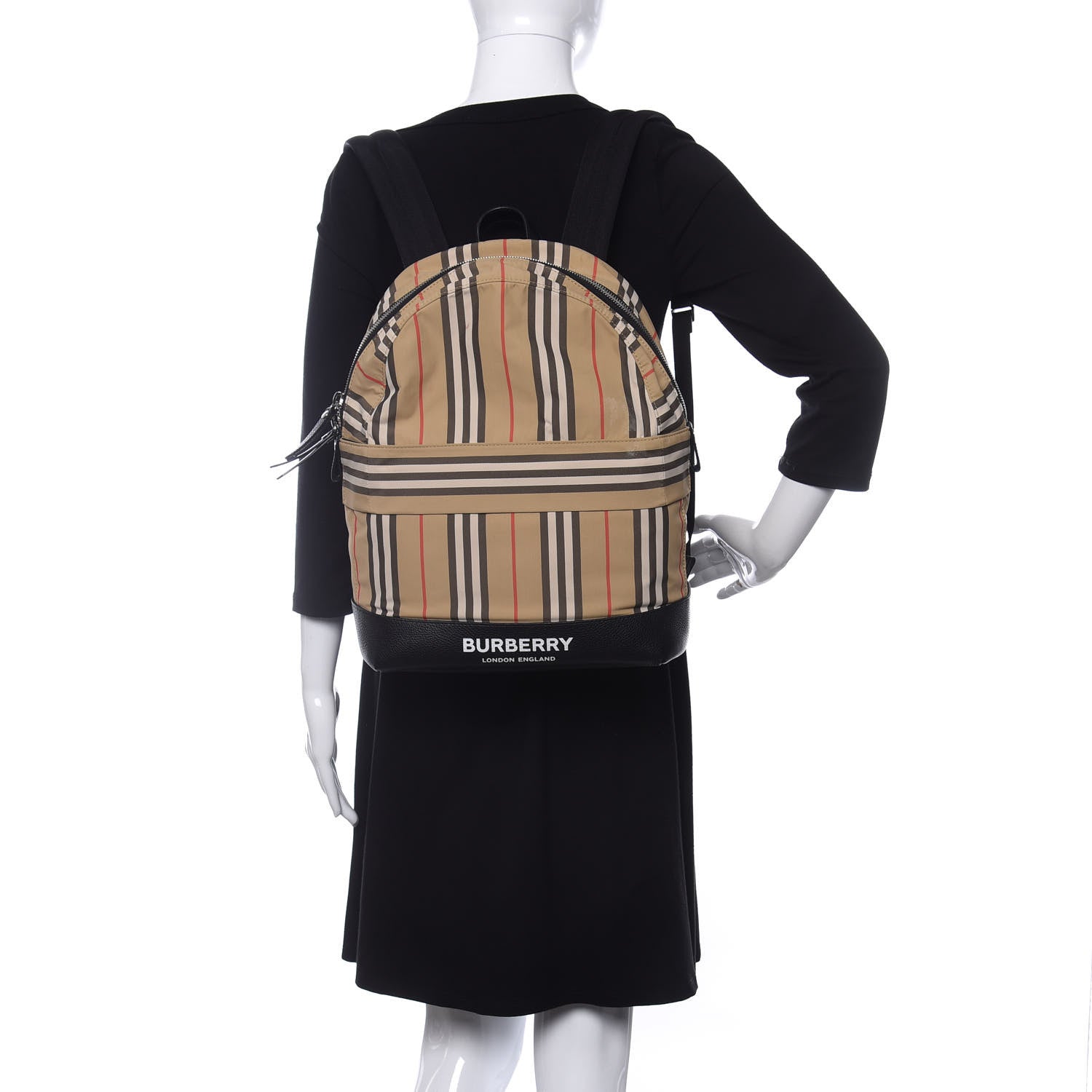 Burberry Archive Stripe Canvas Calfskin Kids Nico Backpack Archive Beige 2 of 11