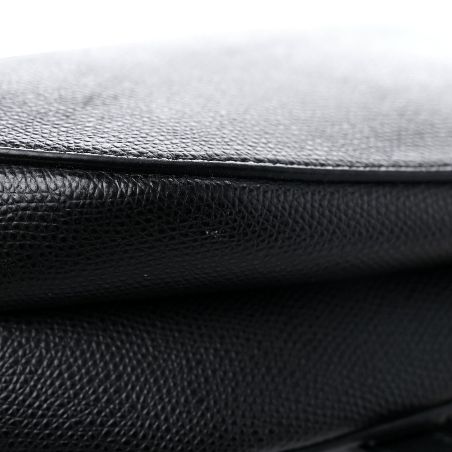 Grained Calfskin Saddle Bag Black