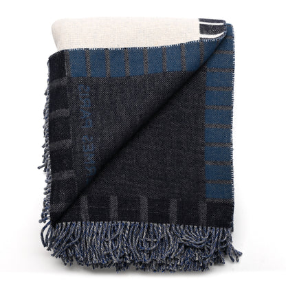 Hermes Wool Cashmere Patchwork Saddle Blanket Indigo 2 of 3