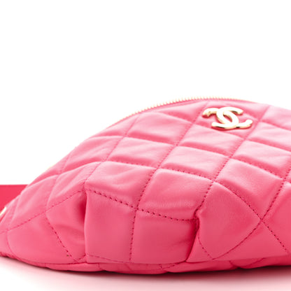 Chanel Lambskin Quilted Waist Bag Fanny Pack Pink 9 of 10