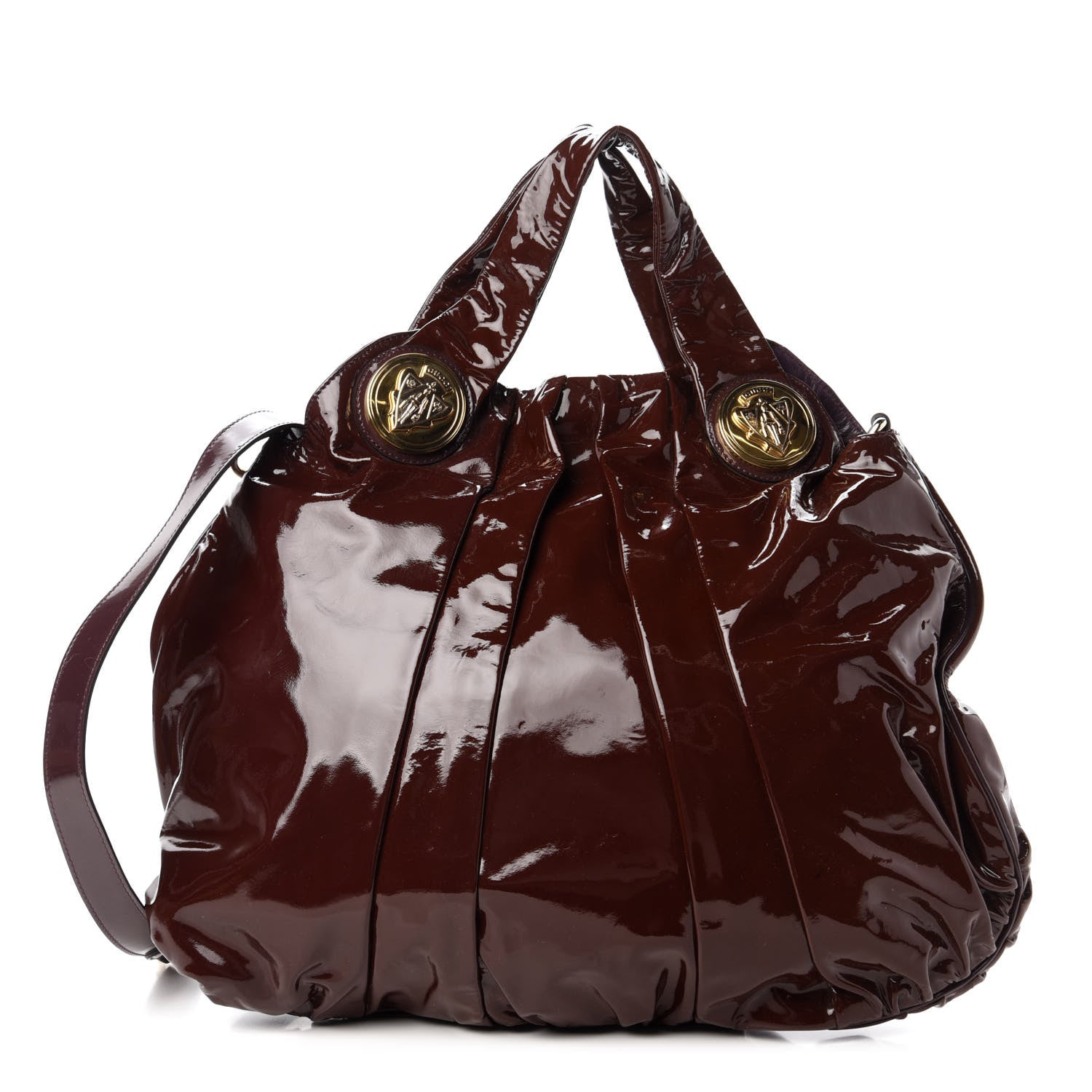 Gucci Patent Medium Hysteria Top Handle Bag Burgundy 1 of 10