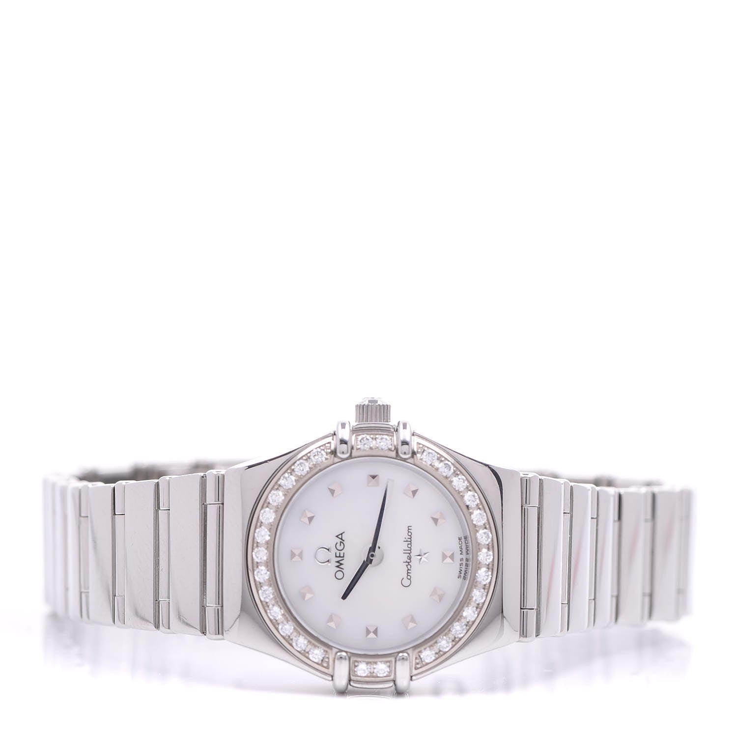 Omega Stainless Steel Diamond Bezel Mother of Pearl 22mm Constellation My Choice Quartz Watch 1465.71.00 3 of 6