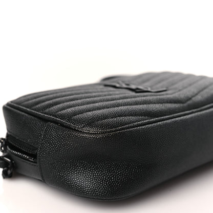 Saint Laurent Grain De Poudre Matelasse Monochrome Monogram Mini Lou Camera Bag Black 9 of 12