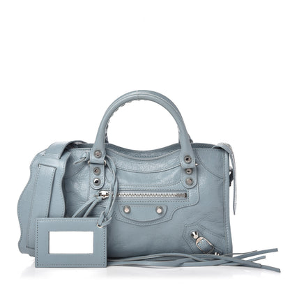Balenciaga Agneau Classic Silver Hardware Mini City Bleu Gris 1 of 9