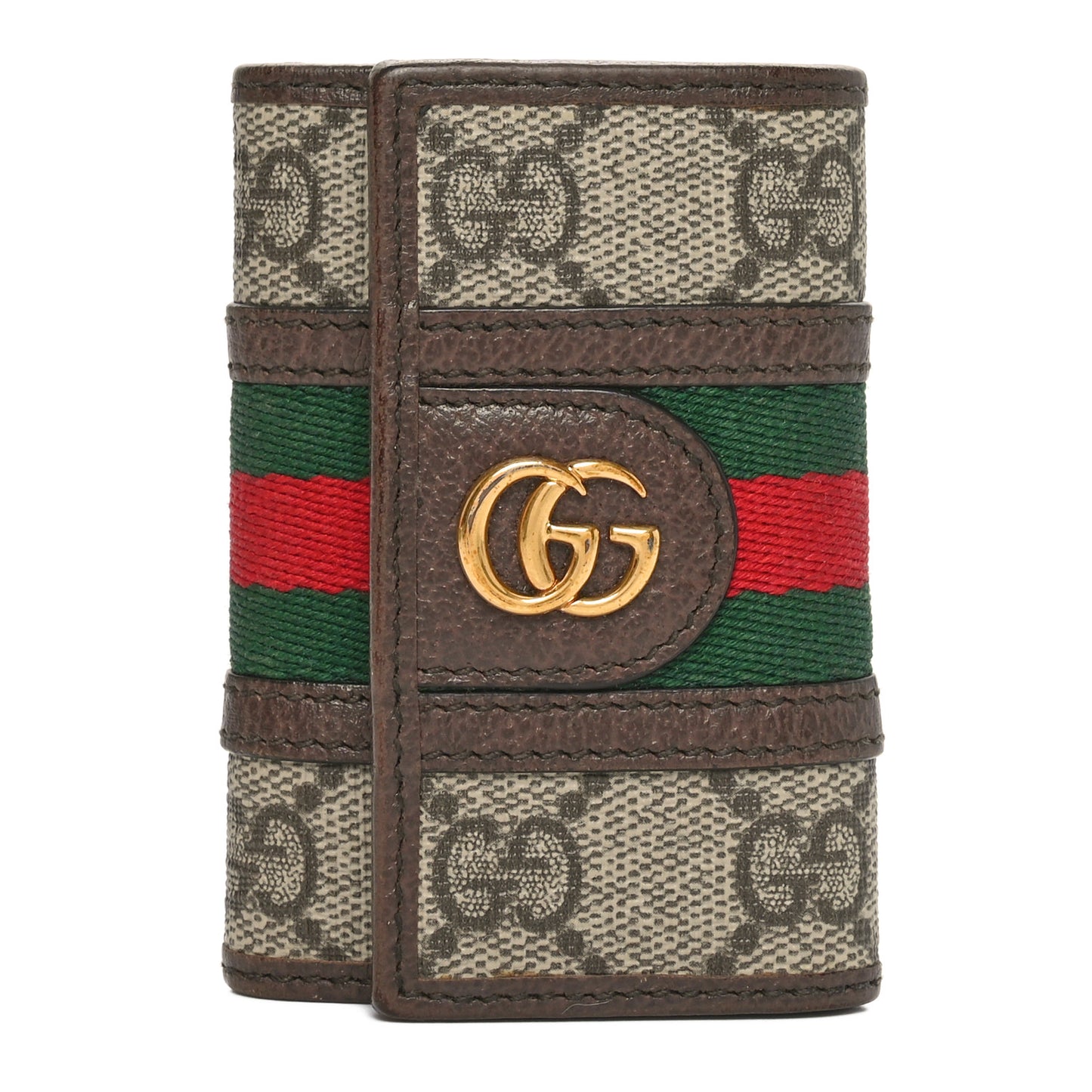 GG Supreme Monogram Web Ophidia 6 Key Holder Case Beige New Acero