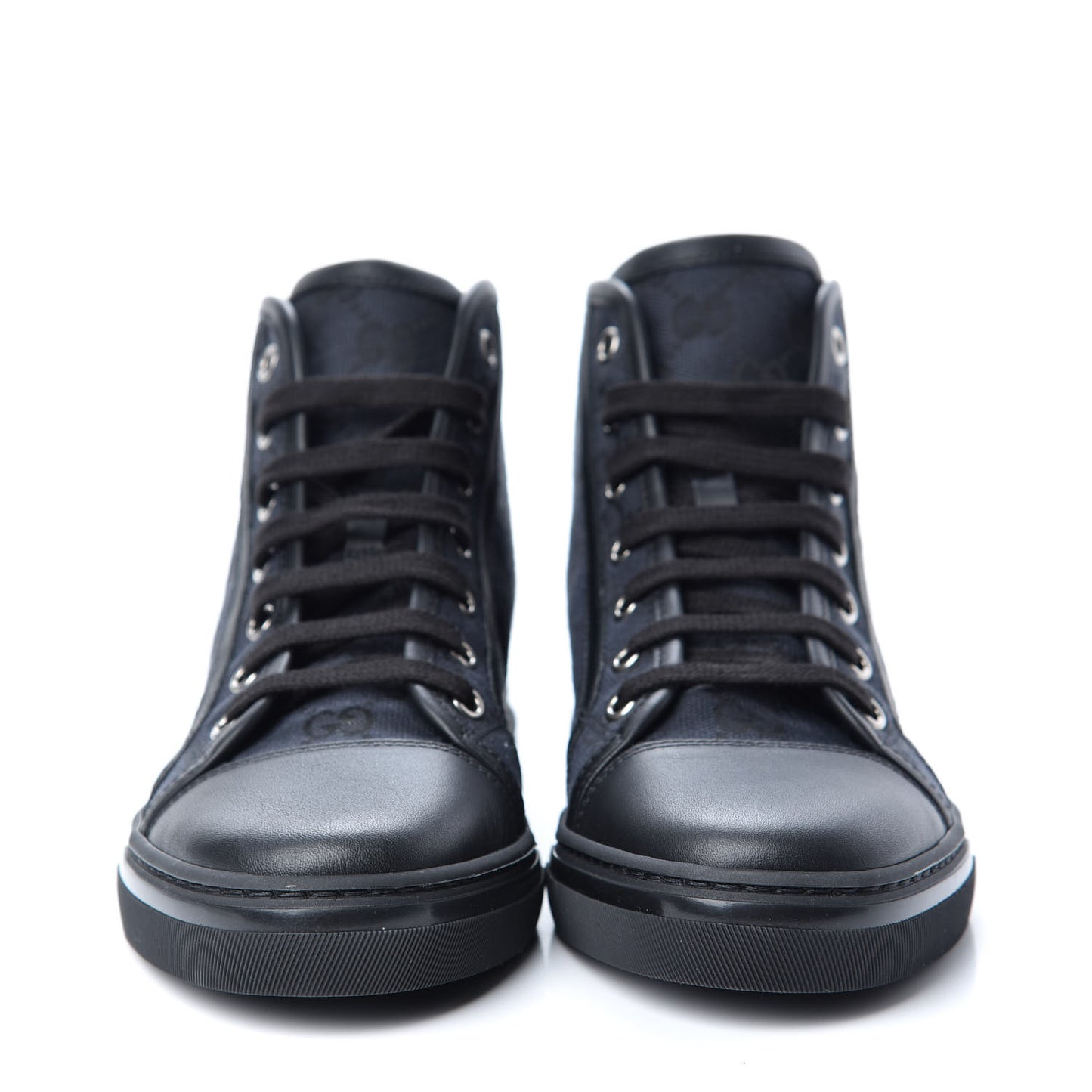 Monogram High Top Sneakers 36 Black