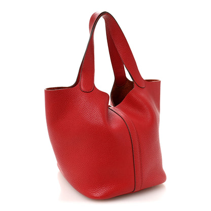 Hermes Taurillon Clemence Picotin Lock 22 MM Rouge Casaque 3 of 10