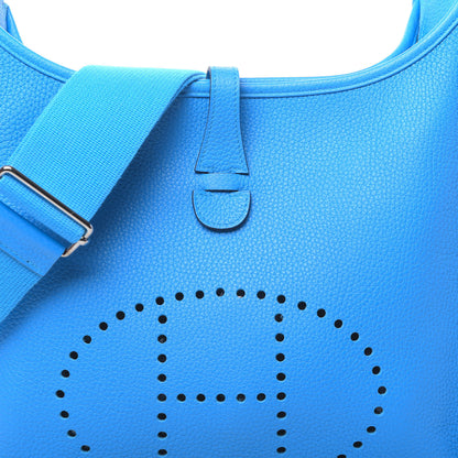 Hermes Taurillon Clemence Evelyne III PM Bleu Zanzibar 8 of 11