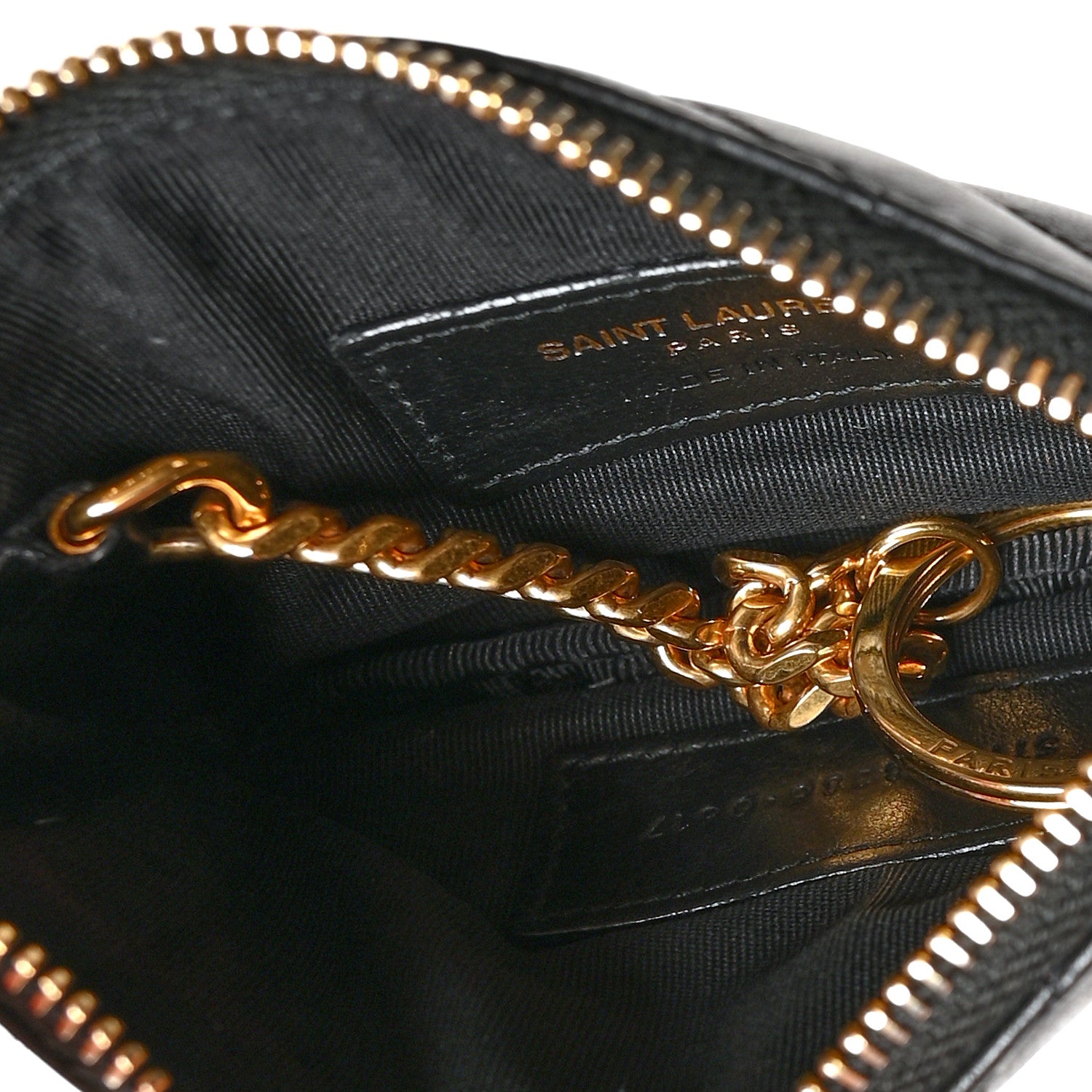 Saint Laurent Calfskin Matelasse Monogram Key Pouch Black 5 of 8