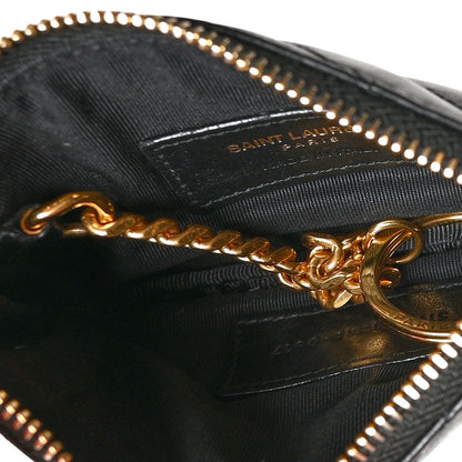 Saint Laurent Calfskin Matelasse Monogram Key Pouch Black 5 of 8