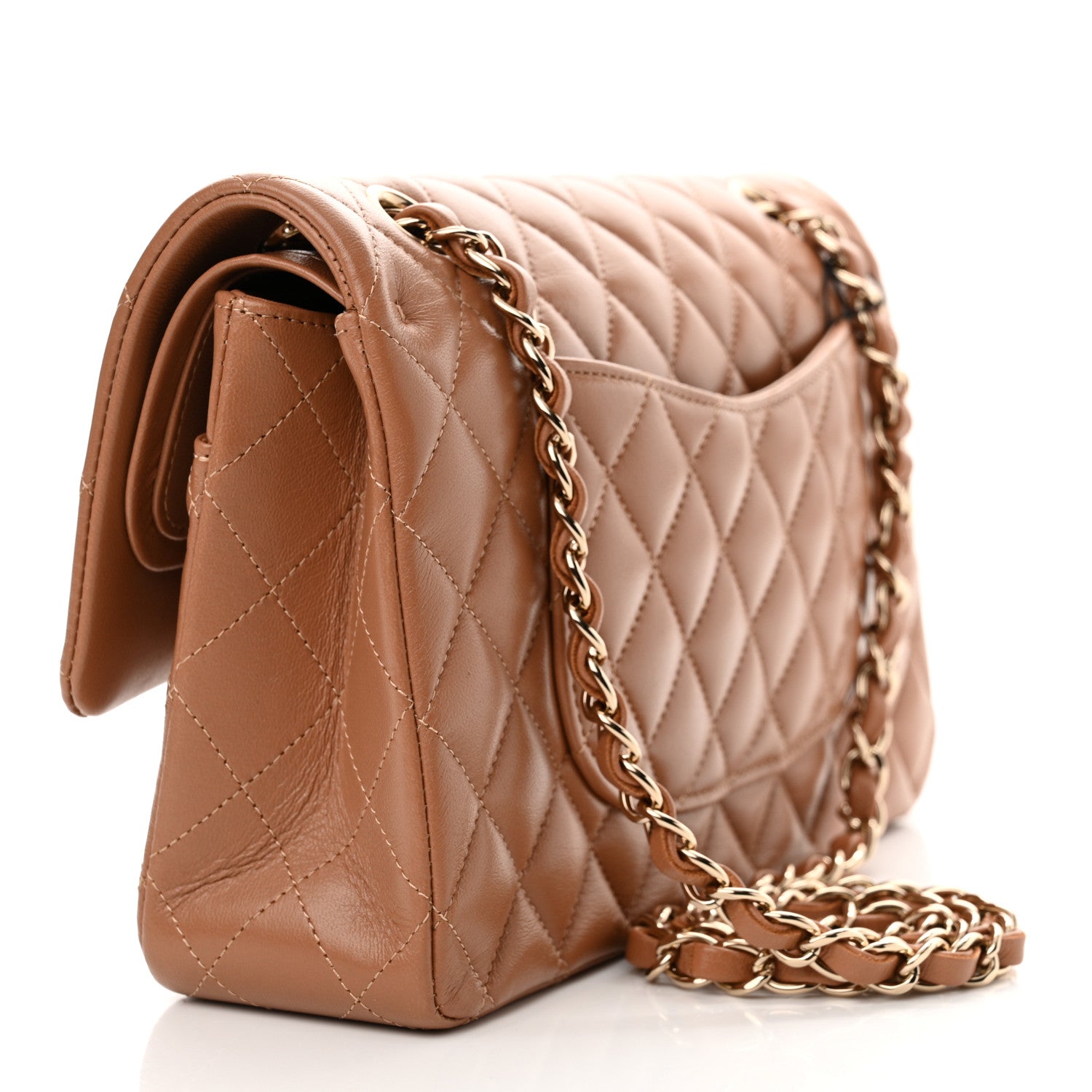 Chanel Lambskin Quilted Medium Double Flap Brown 3 of 12