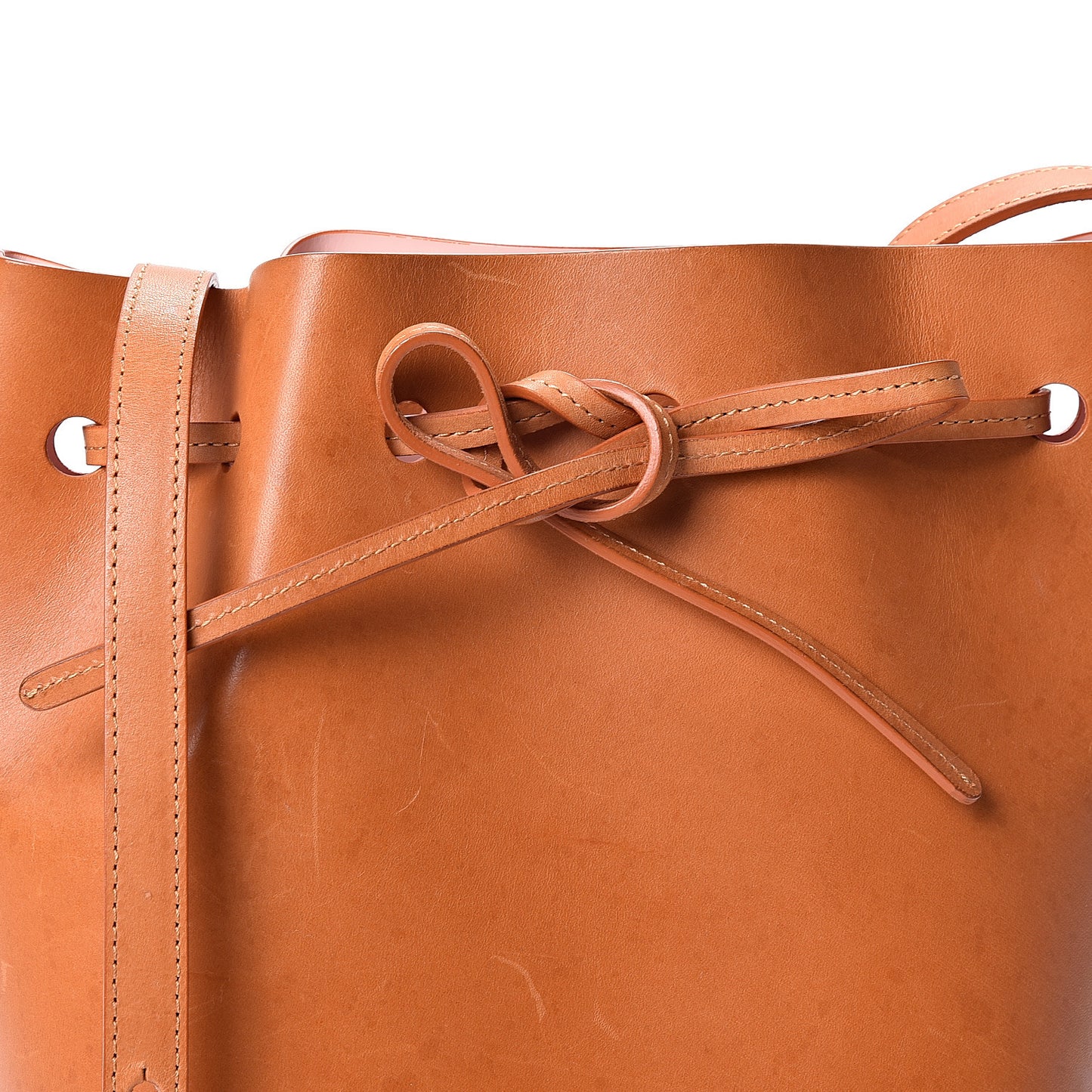 Calfskin Mini Bucket Bag Cammello Rosa