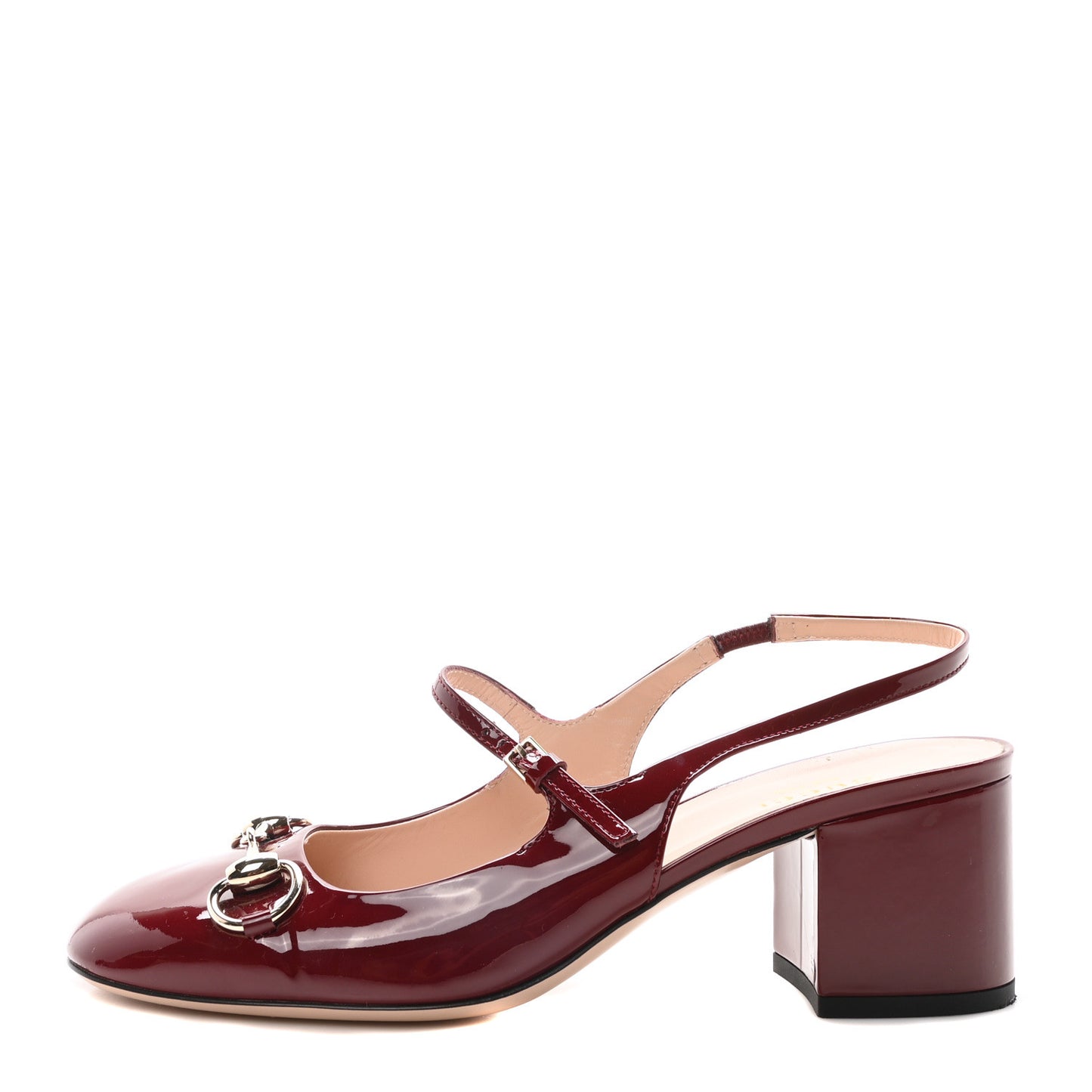 Vernice Crystal Horsebit Charlotte 42mm Slingback Pumps 37 Rosso Ancora