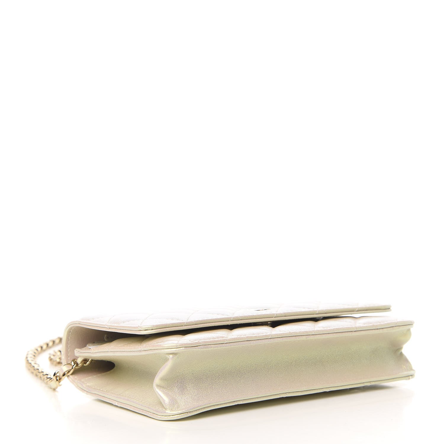 Chanel Iridescent Lambskin Quilted Wallet On Chain WOC Ivory 4 of 12
