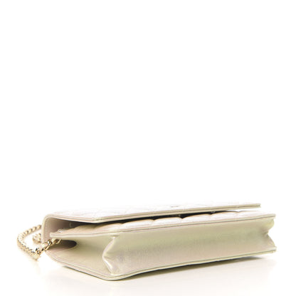 Chanel Iridescent Lambskin Quilted Wallet On Chain WOC Ivory 4 of 12