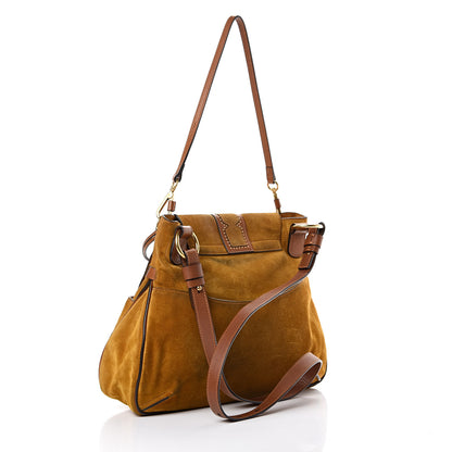 Chloe Suede Medium Lexa Shoulder Bag Mustard Brown 2 of 17