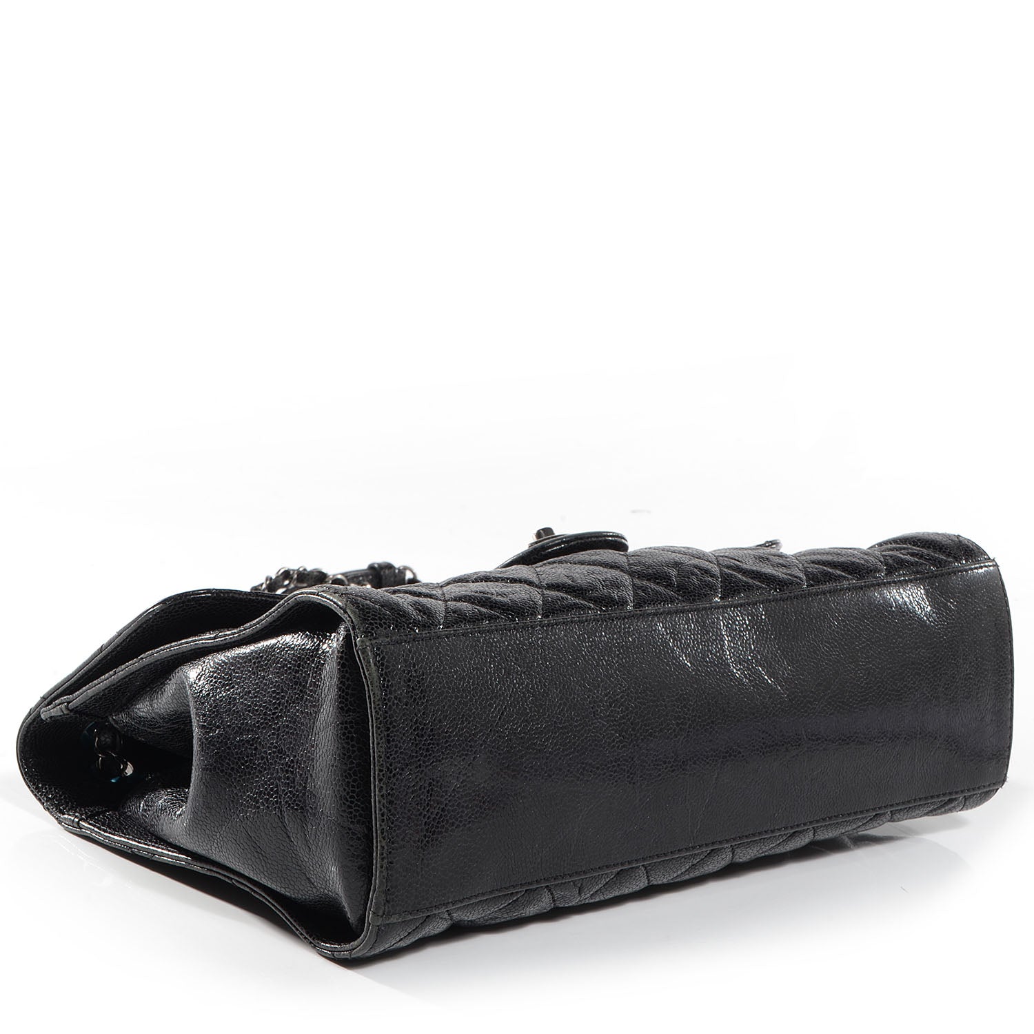 Chanel Crumpled Grained Calfskin CC Crave Jumbo Flap Black 4 of 8