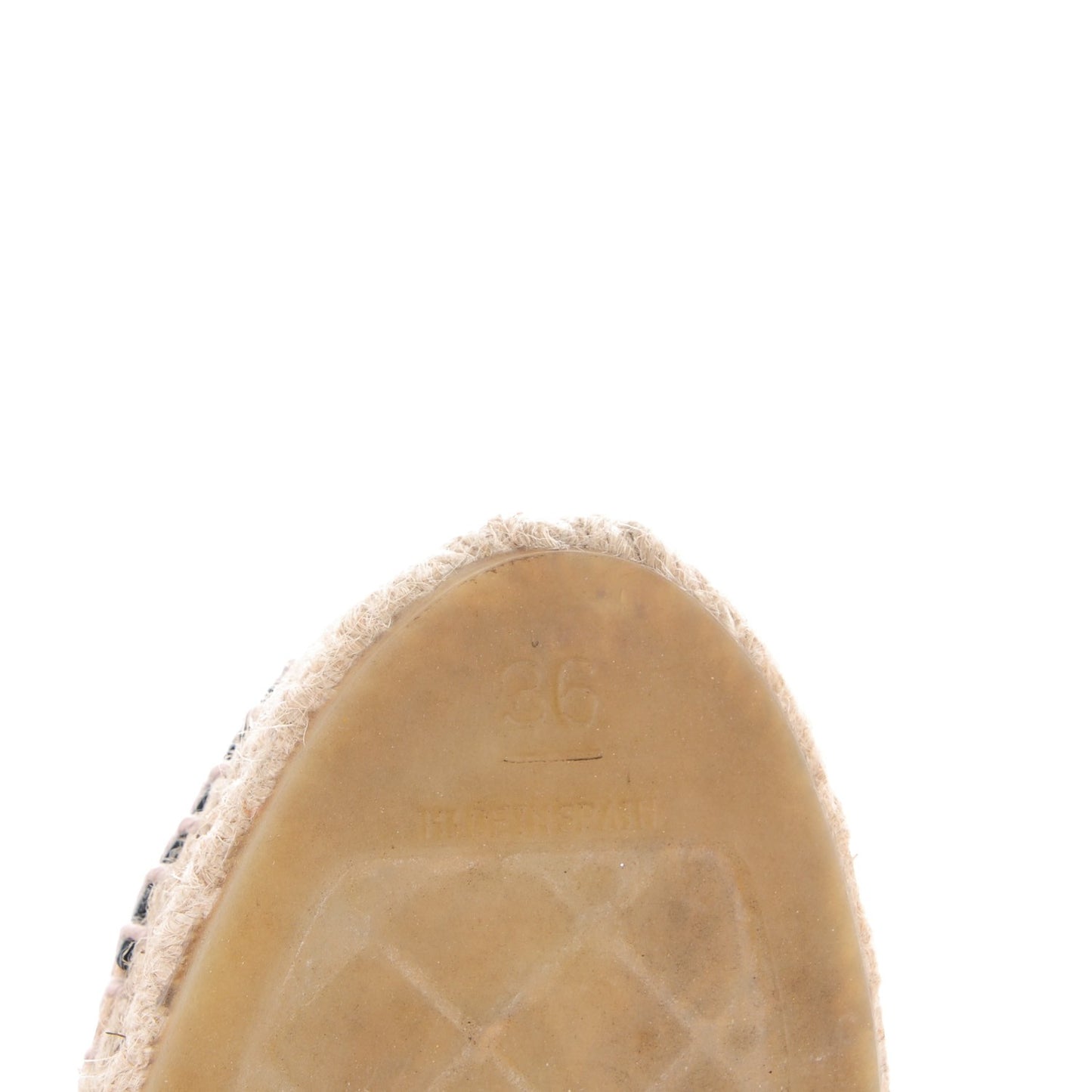 Lambskin CC Espadrilles 36 Beige Black